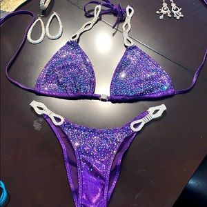 Competition STUNNING Purple Bikini Stage Suit